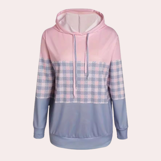 Emmanuelle - fashionable and comfortable checked sweatshirt for women