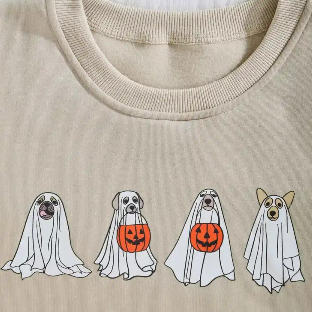 Kinga - halloween sweatshirt for women with a spooky dog print