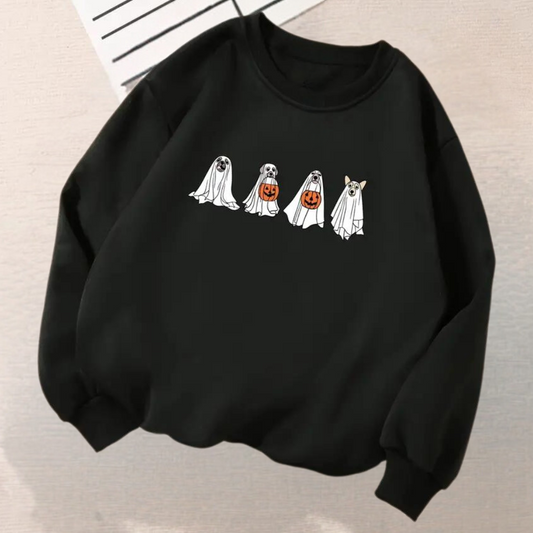 Kinga - halloween sweatshirt for women with a spooky dog print