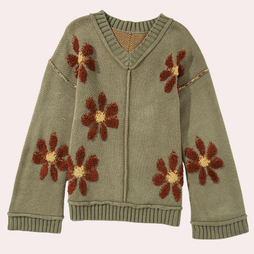 Honoria - elegant floral sweater for women