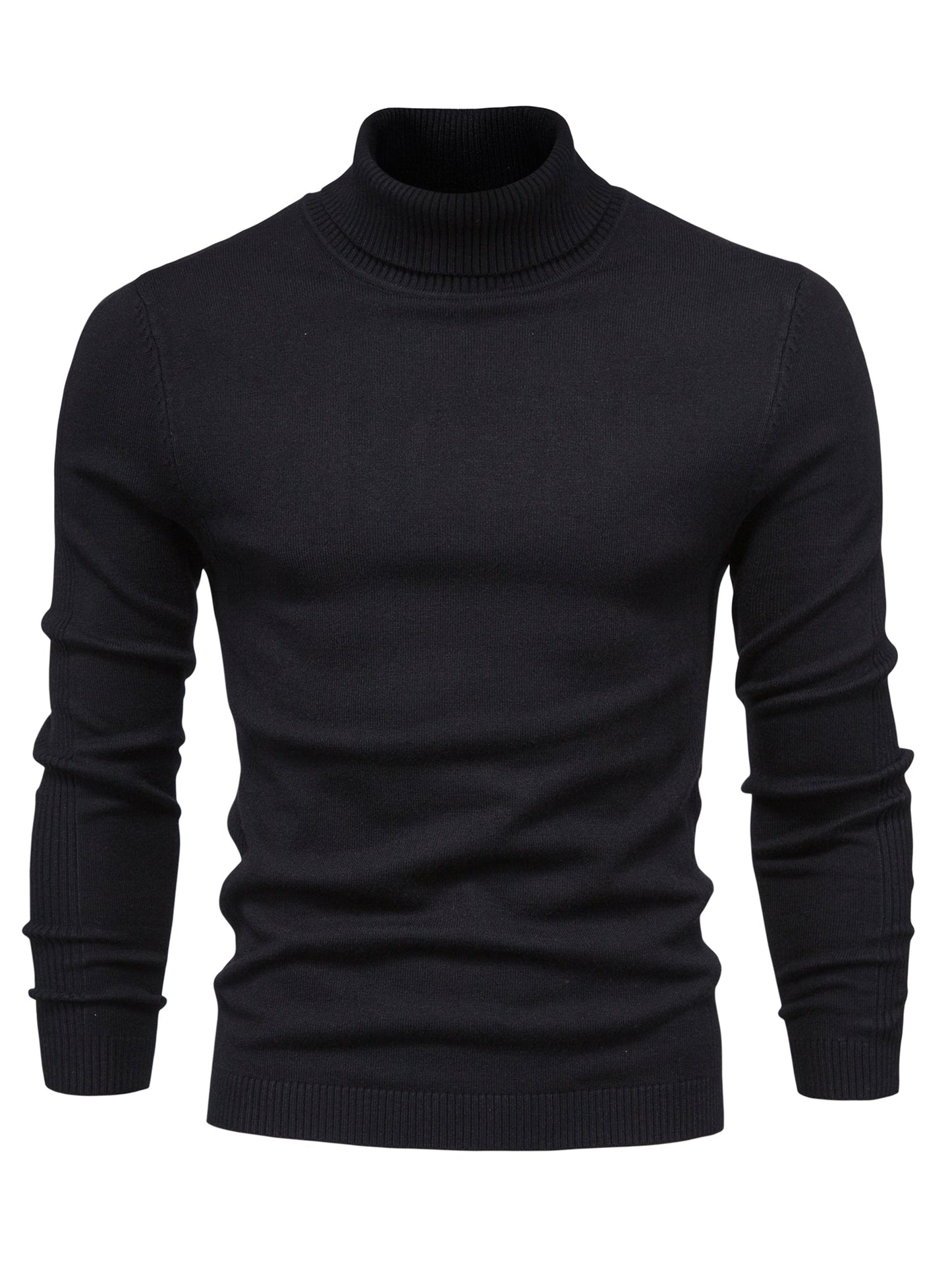 Elegant men's merino wool turtleneck sweater