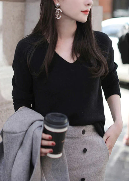 Jaemy - Italian knitted v-neck top