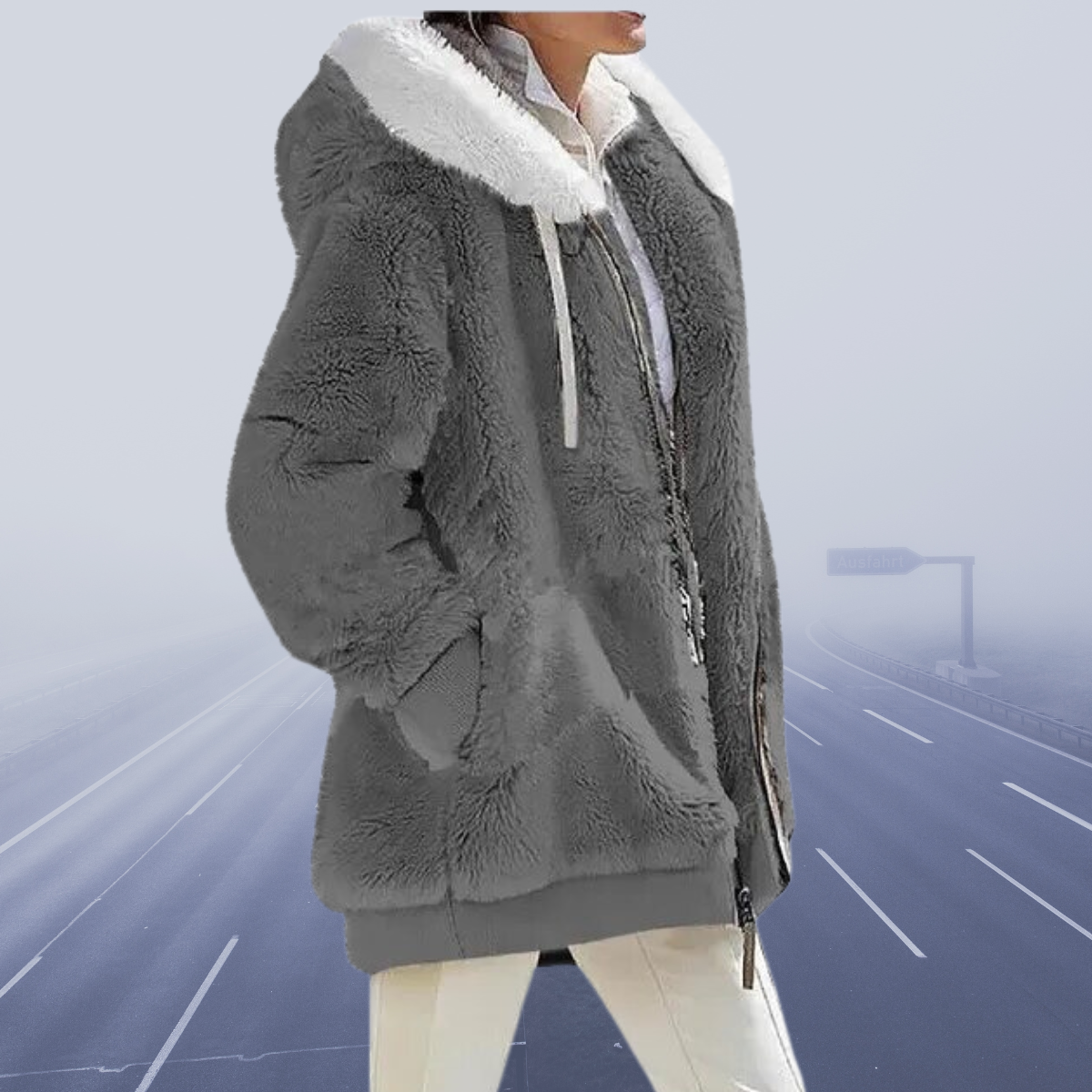 Oversized teddy jacket for women | cozy and warm | winter coat