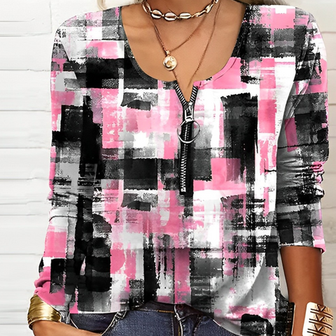 Nordic - modern print stylish ladies blouse