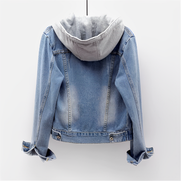 Daisy - long-sleeved denim jacket with removable hood