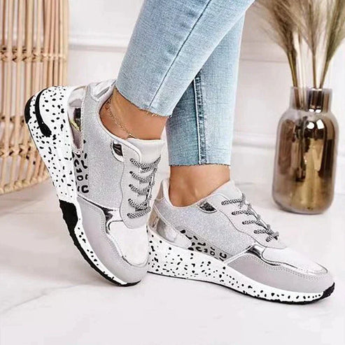 Conie lace-up shoes with leopard print