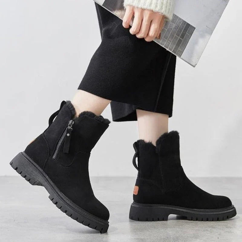 Women's wool lined zip boots