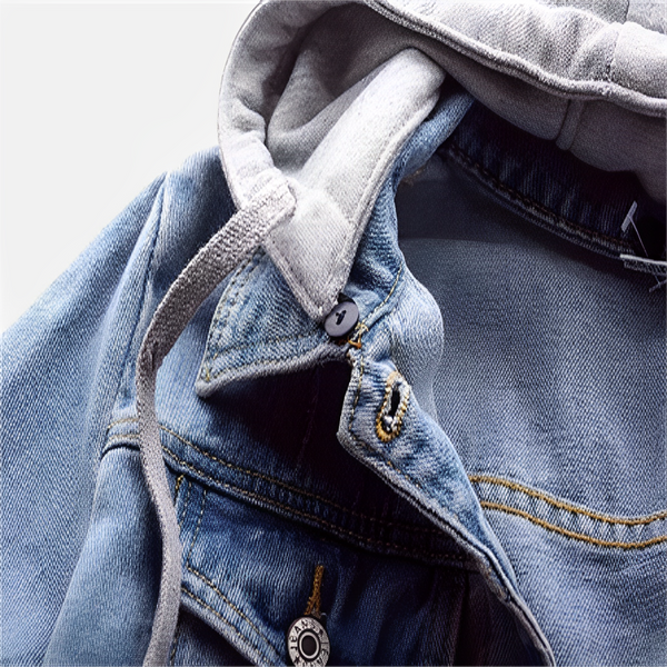 Daisy - long-sleeved denim jacket with removable hood