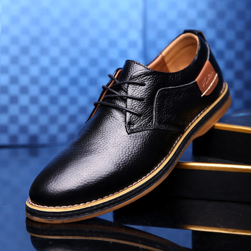 High-quality leather oxford men's shoes in various colours