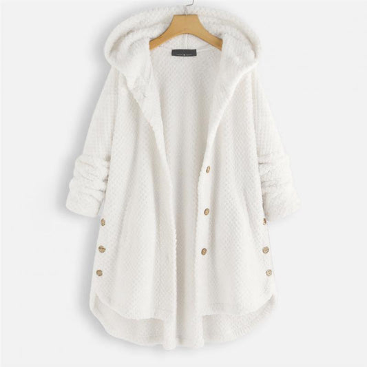 Women's hooded fleece with a soft textured weave
