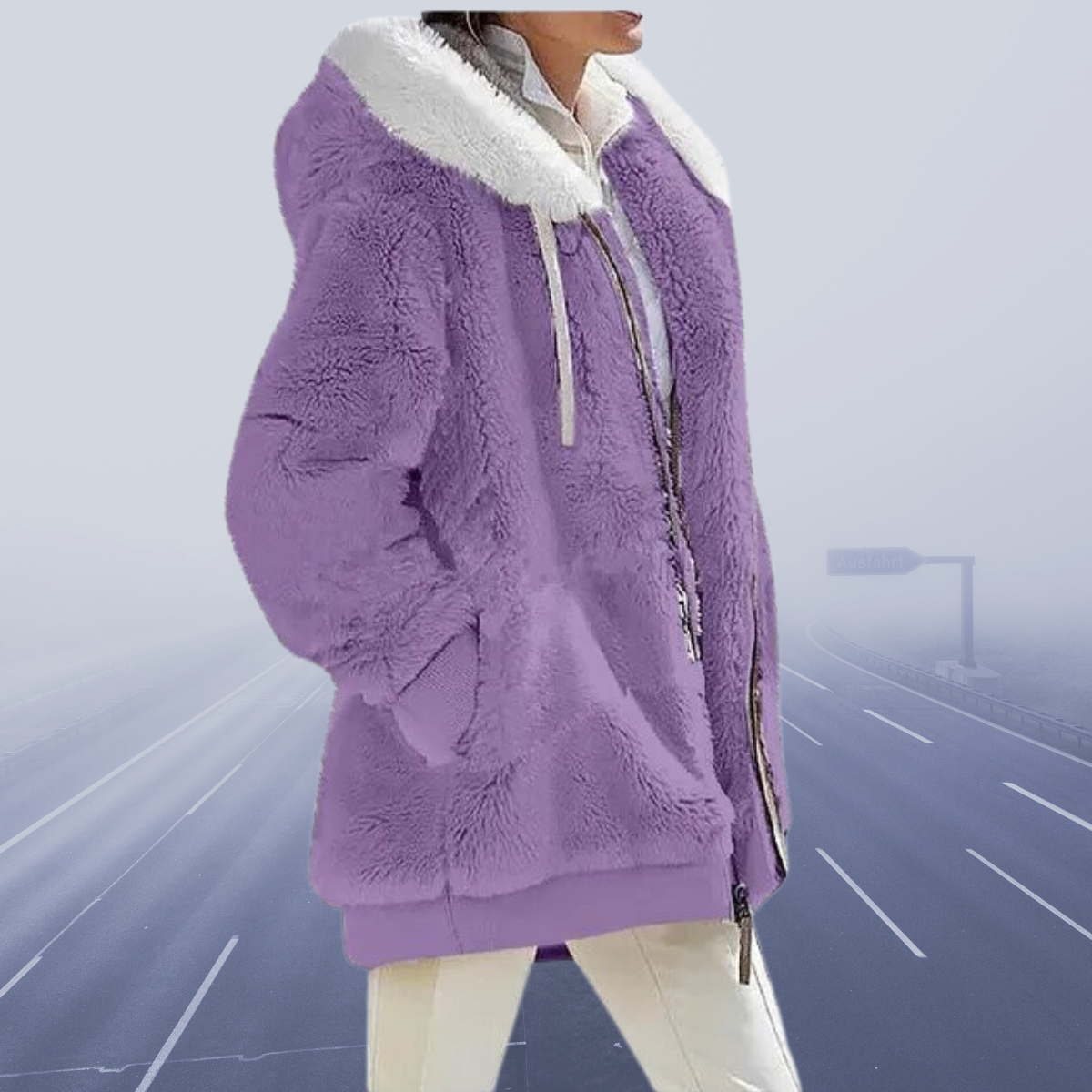 Oversized teddy jacket for women | cozy and warm | winter coat