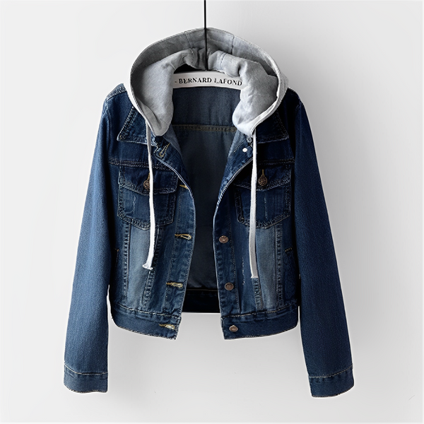 Daisy - long-sleeved denim jacket with removable hood