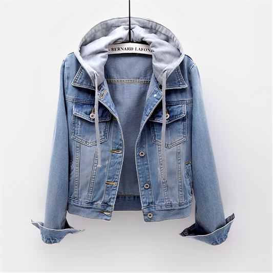 Daisy - long-sleeved denim jacket with removable hood