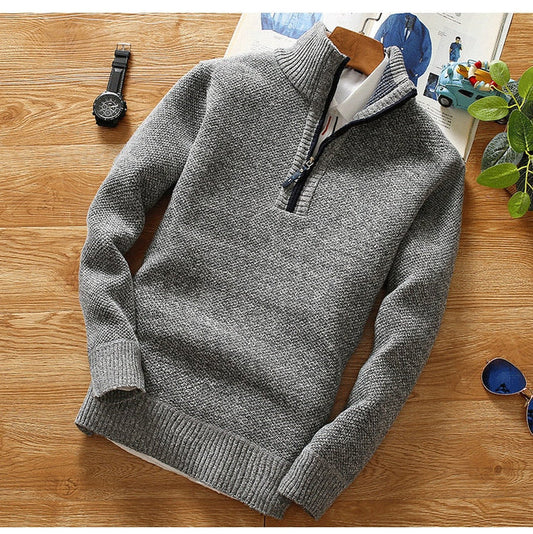 Titan half zip men's sweater - warm knitted sweater
