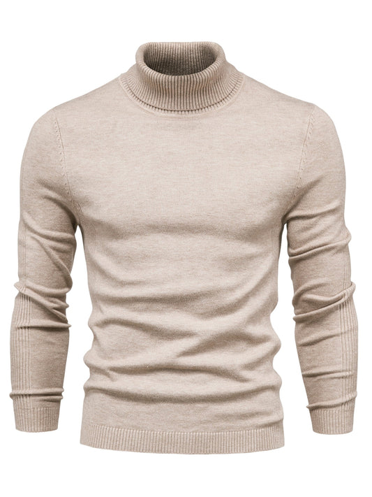 Elegant men's merino wool turtleneck sweater