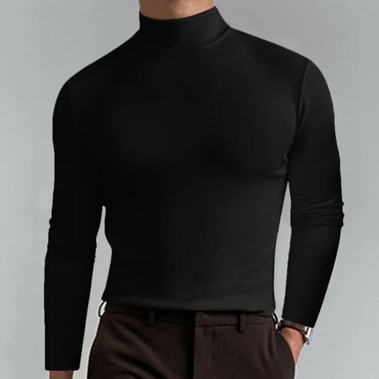 Men's long-sleeved slim-fit turtleneck sweater