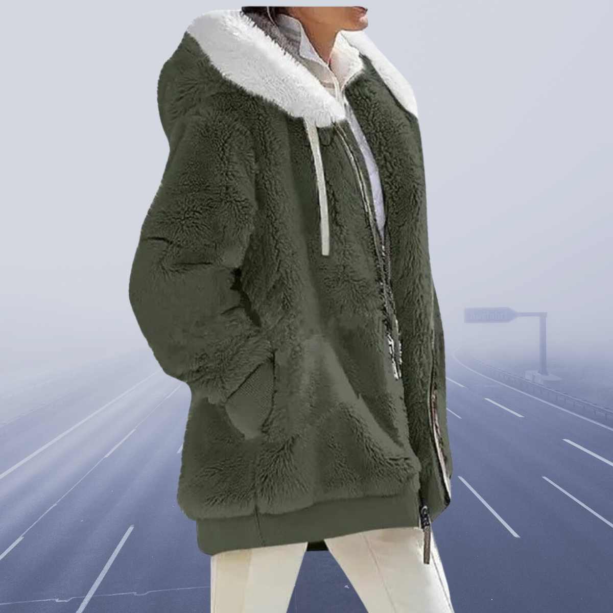 Oversized teddy jacket for women | cozy and warm | winter coat