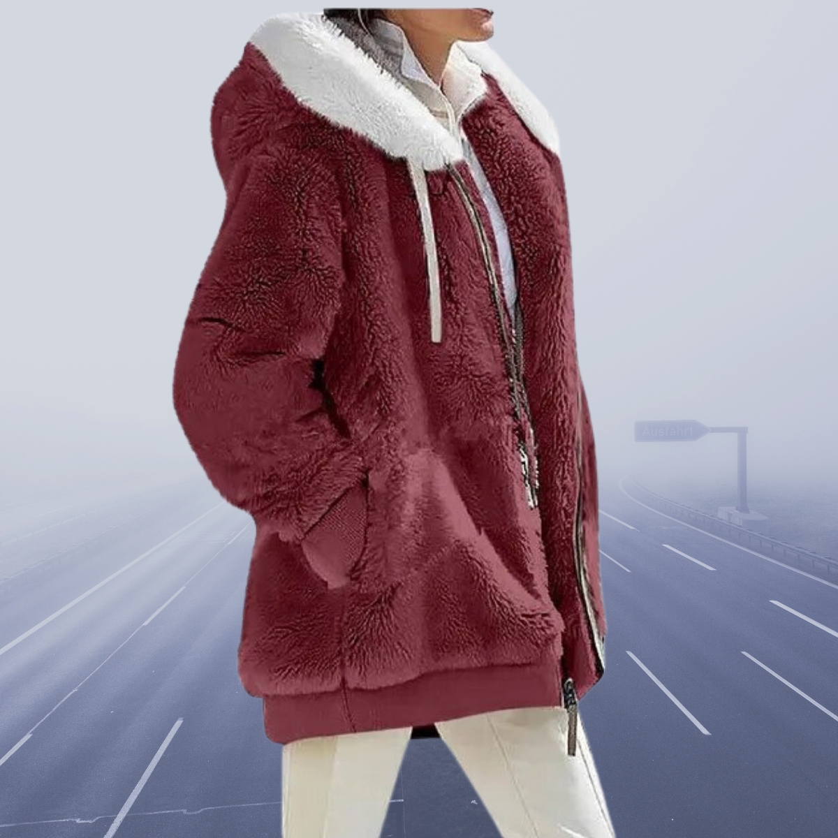 Oversized teddy jacket for women | cozy and warm | winter coat