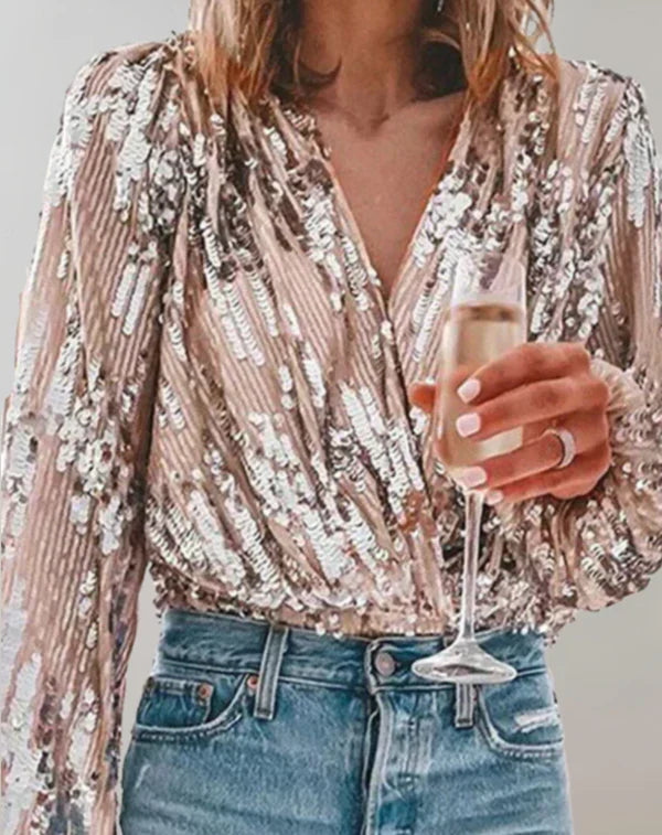 Maeve - elegant top with silver glitter