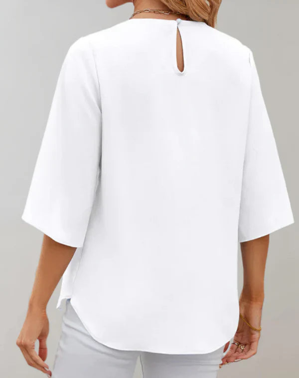 Aire - casual top with bell sleeves and round neckline