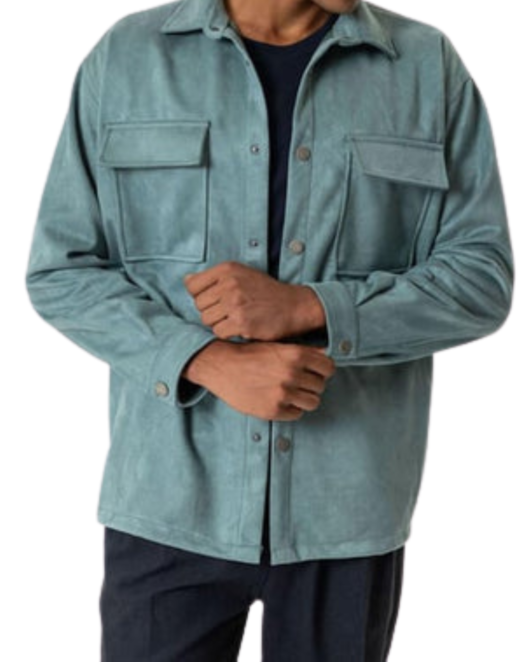 Regular fit men's shirt with metal buttons