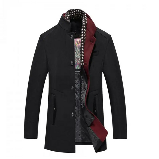 Men's winter coat - warm and stylish with stand-up collar
