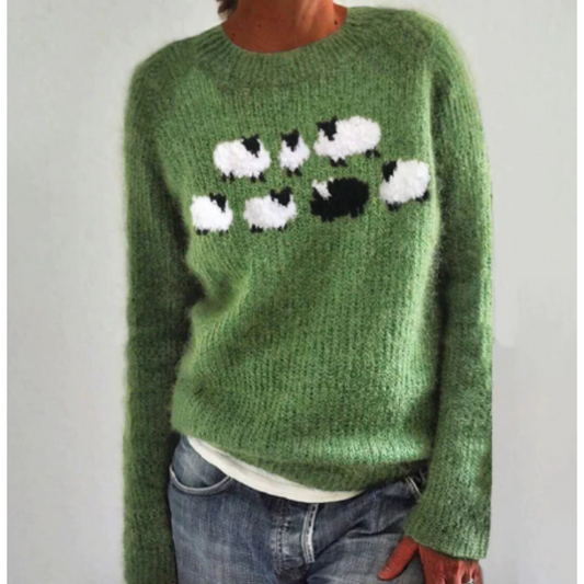 Warm ladies winter sweater made of knitwear