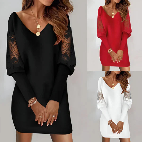 Lena - elegant midi dress with long sleeves