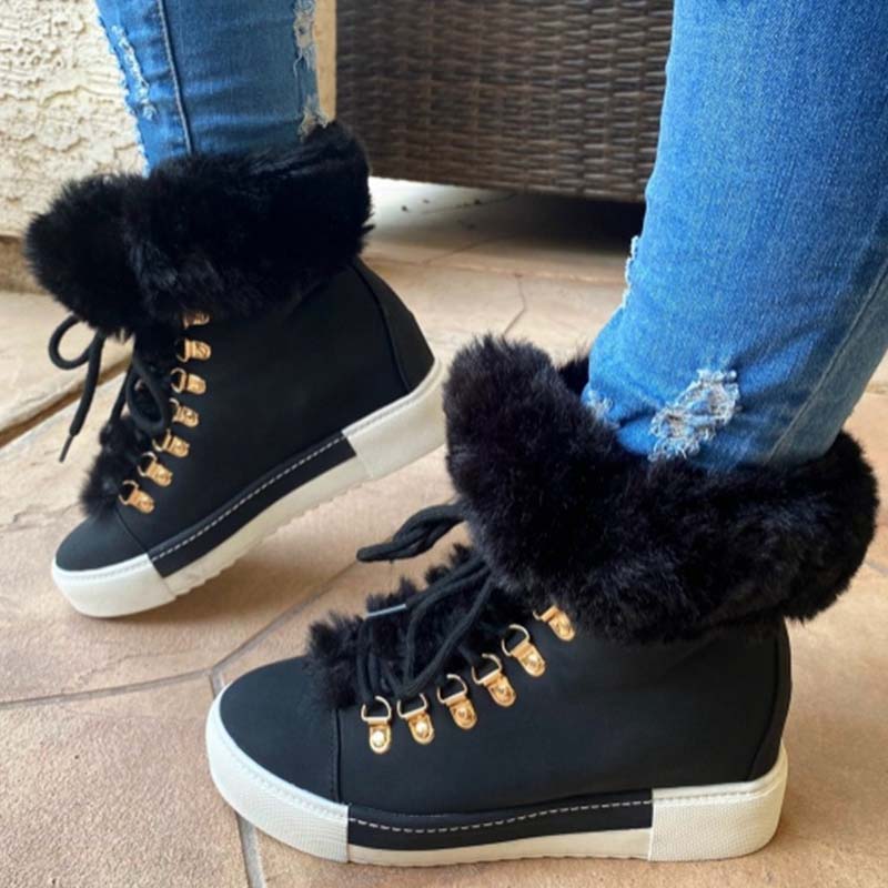 Plush ankle boots for ladies