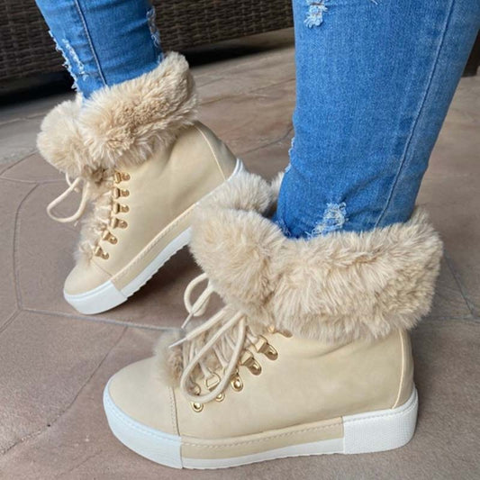 Plush ankle boots for ladies
