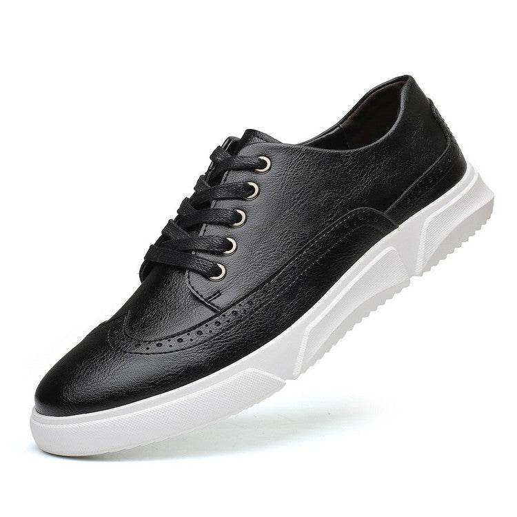 Elegant leather men's sneakers for smart-casual occasions