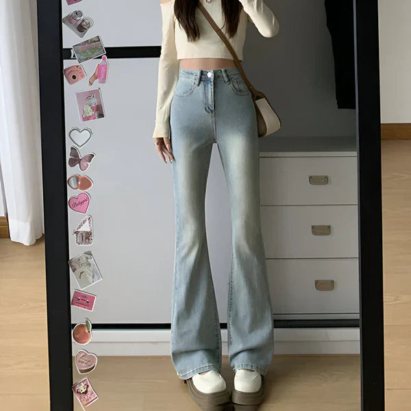 Camila -high waist flare stretch mustache jeans