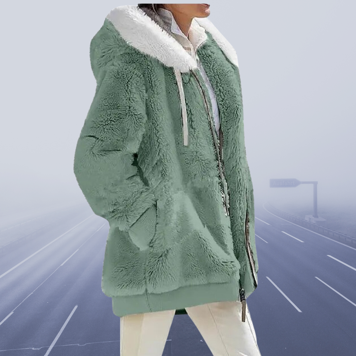 Oversized teddy jacket for women | cozy and warm | winter coat