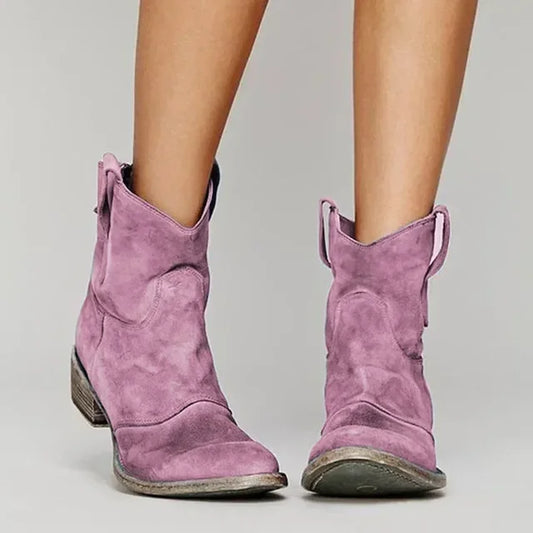Women's leather western boots, vintage style