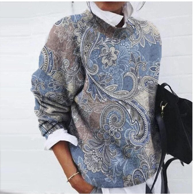 Fashionable floral sweater