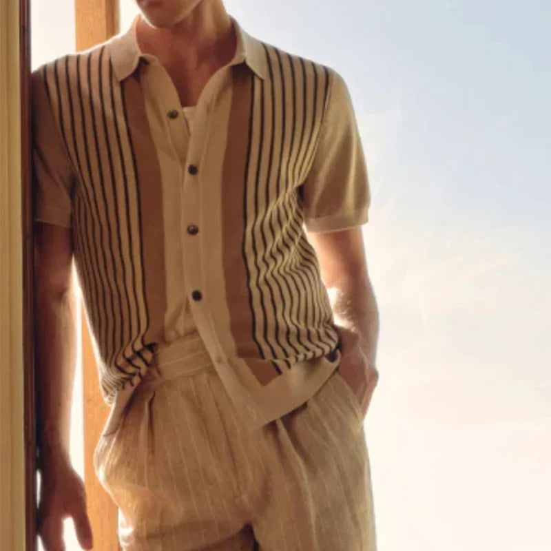 Egmont - elegant striped ladies polo shirt