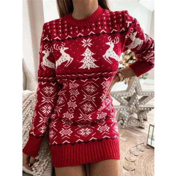 Nellie - knitted christmas dress for women