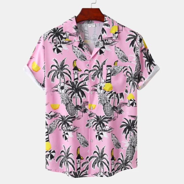Hawaiian surf floral blouse for men