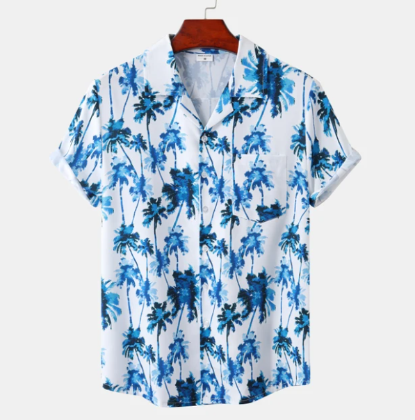 Hawaiian surf floral blouse for men