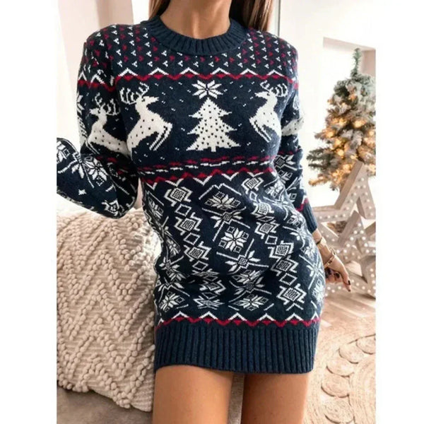 Nellie - knitted christmas dress for women