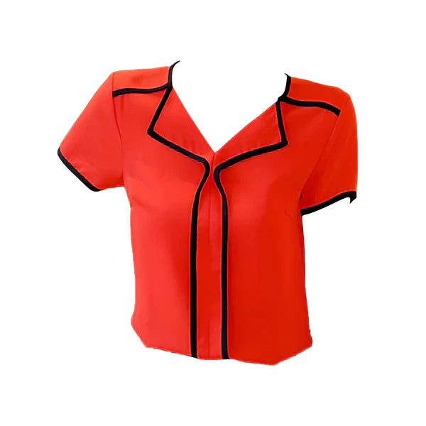 Pia - elegant chiffon blouse with button closure