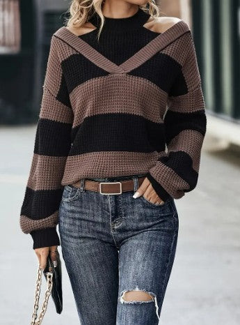 Din - gestreepte gebreide trui