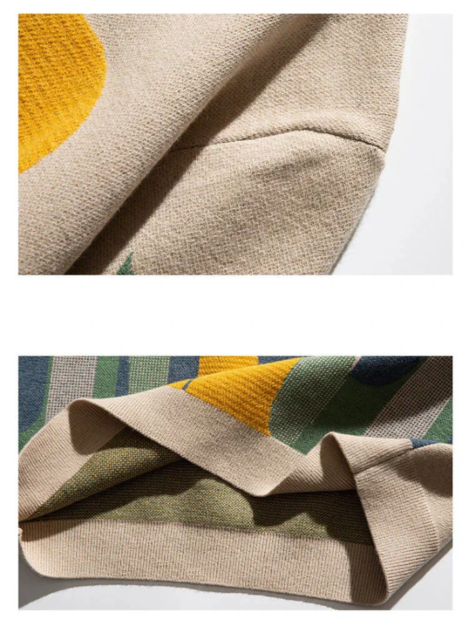 Knitted women's sweater with cat motif - cozy and warm