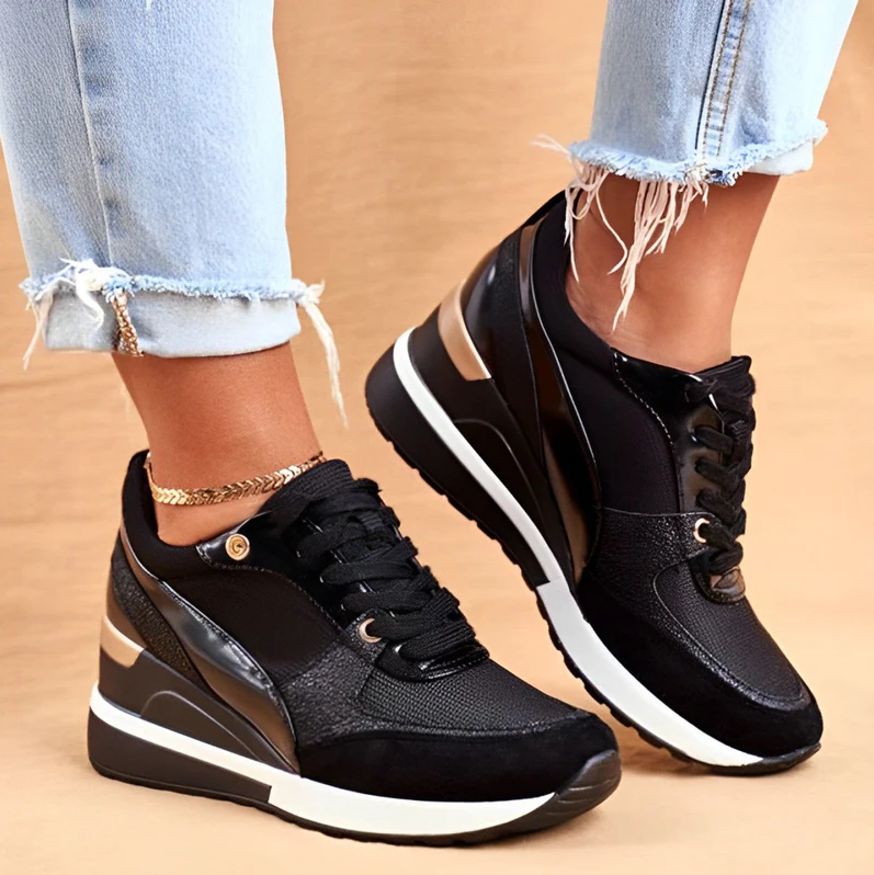 Amelia - wedge sneakers with sporty lace-up closure