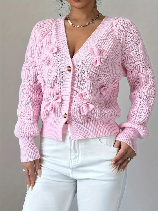 Mezzia - Cute cardigan with bow