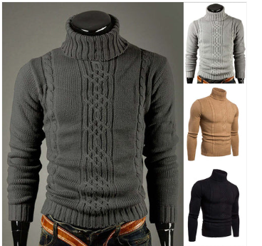 Cotton cable knit turtleneck sweater - Lucian