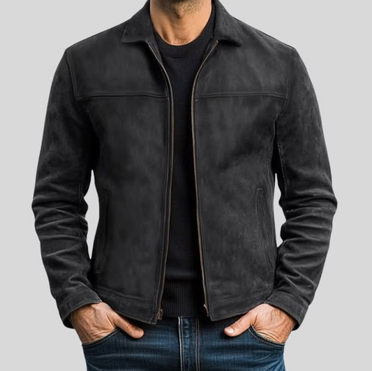 Fynn - leather jacket with zipper