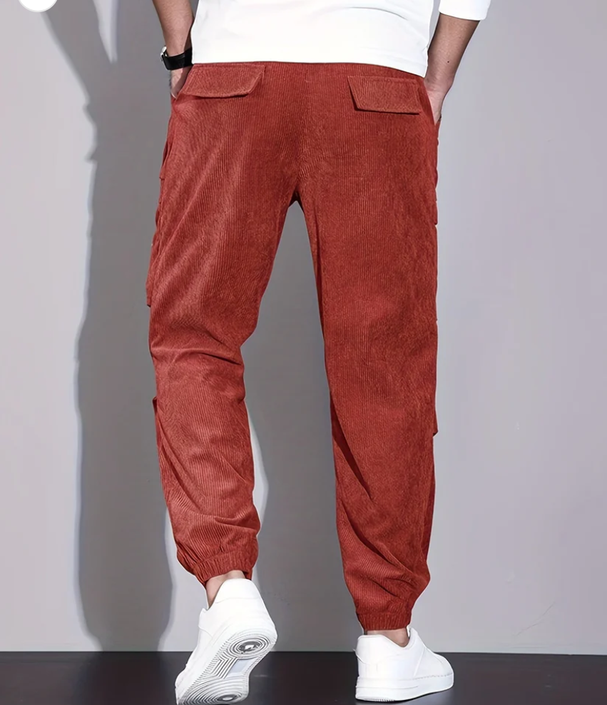 Coffee-colored corduroy pants - Leo