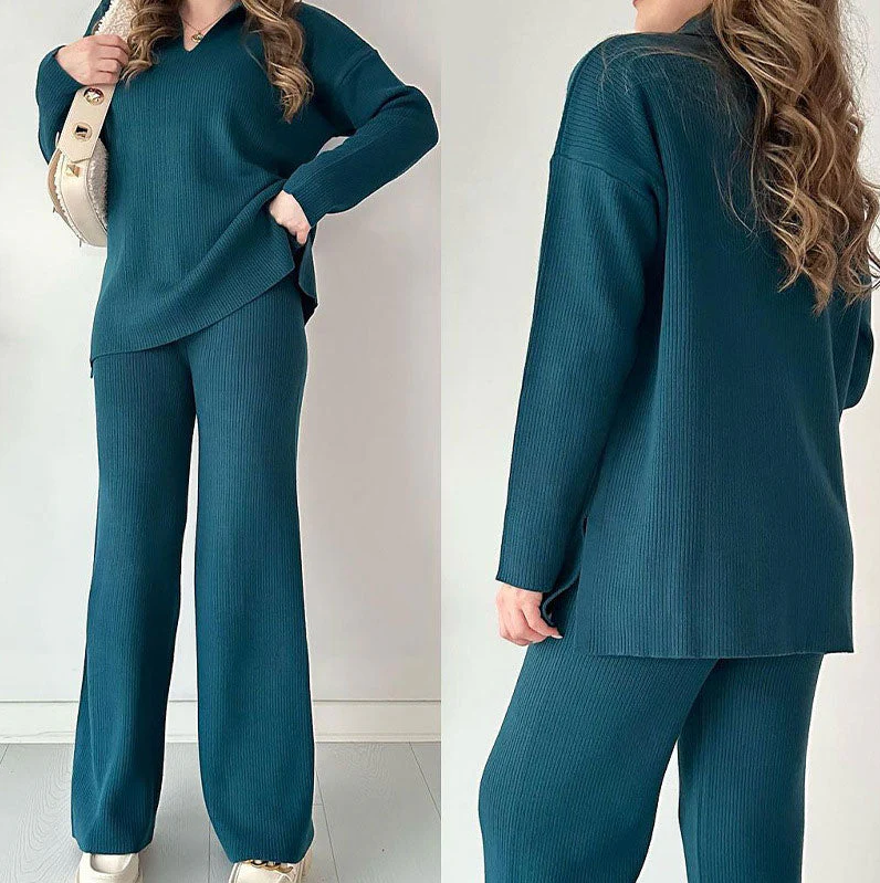 Lauren | chic v-neck two-piece set for women