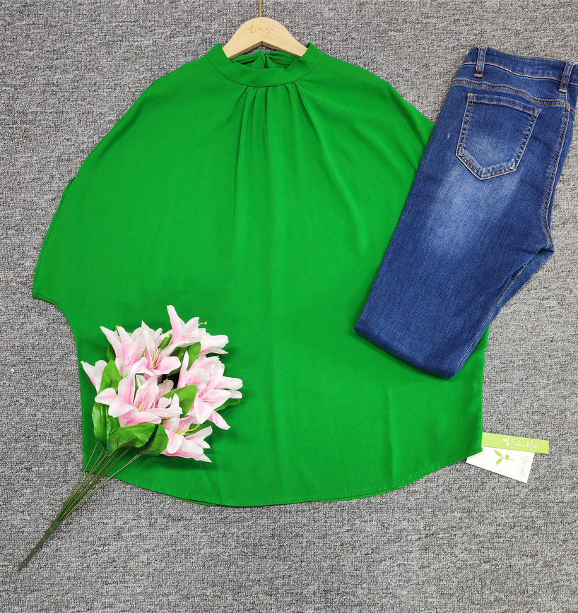 FallStyle - trendy plain top with short sleeves